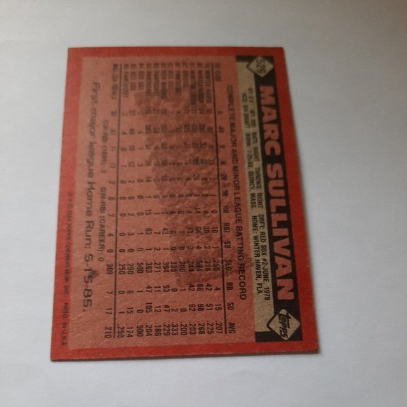 Marc Sullivan Red Sox Topps Baseball Card #529 - Picture 3 of 5